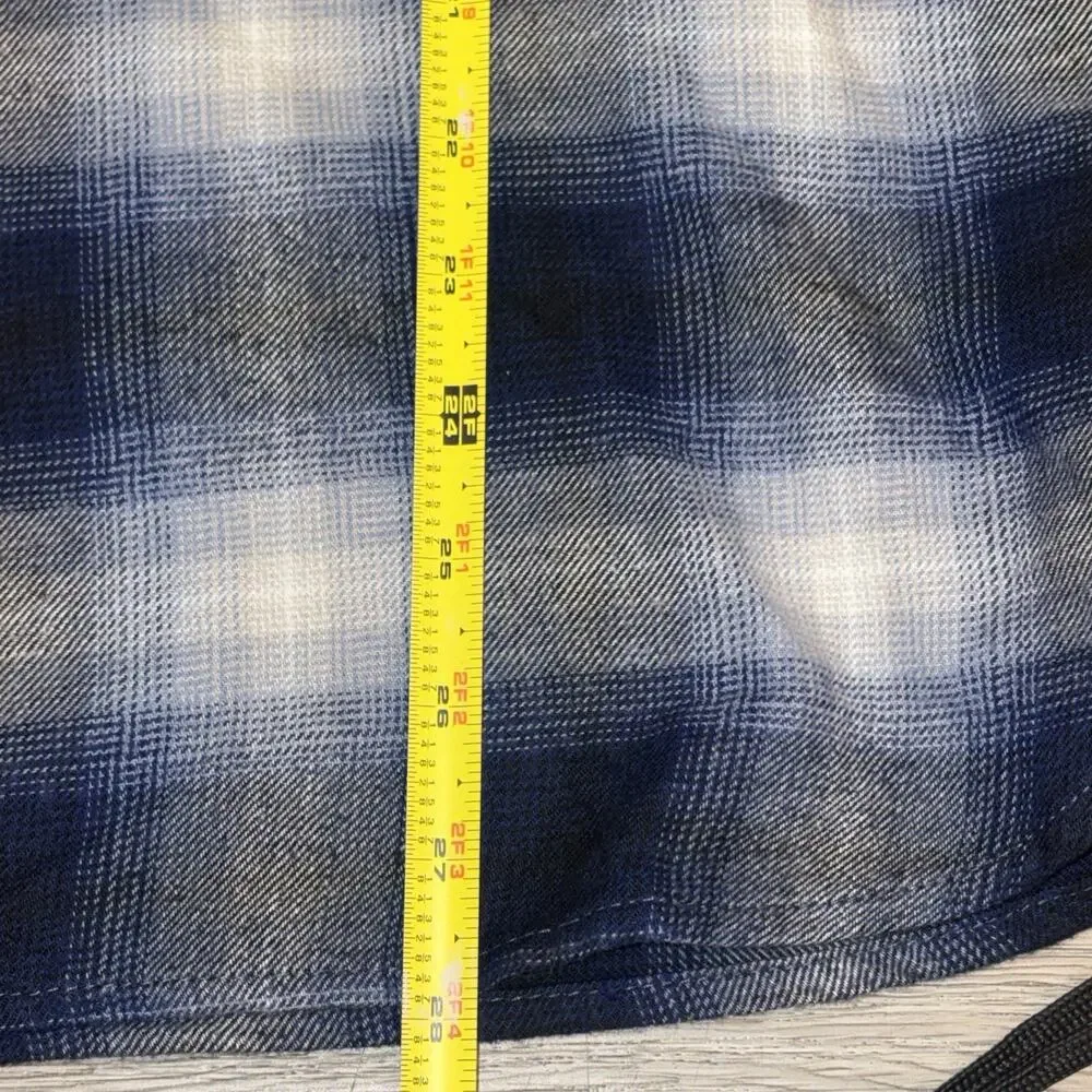 Men Levis NEW White Blue Plaid Flannel Button Shirt Long Sleeve Size MED #4469